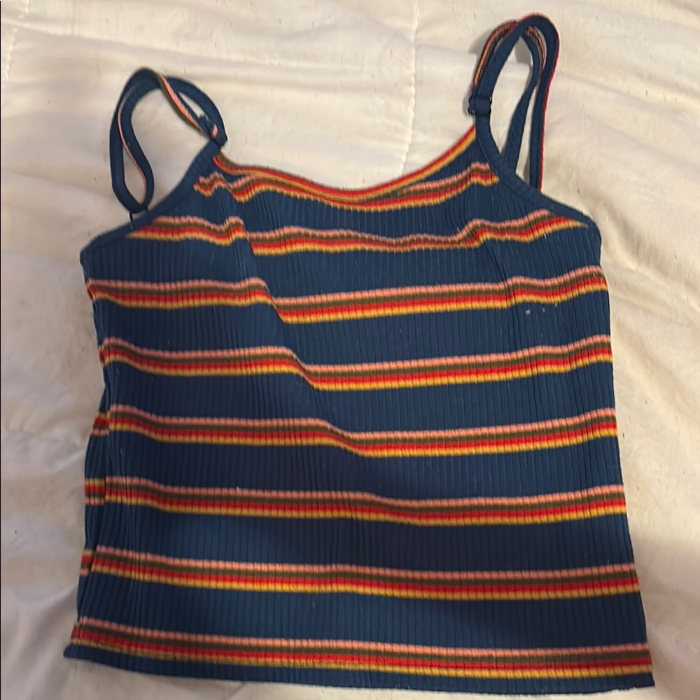 Striped Navy and Orange Women's Camisole
